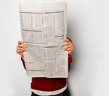 reading newspaper